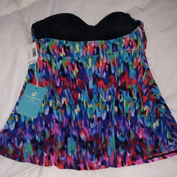 Caribbean Joe Swimsuit Top Multicolored SZ 8 NWT - Picture 5 of 9